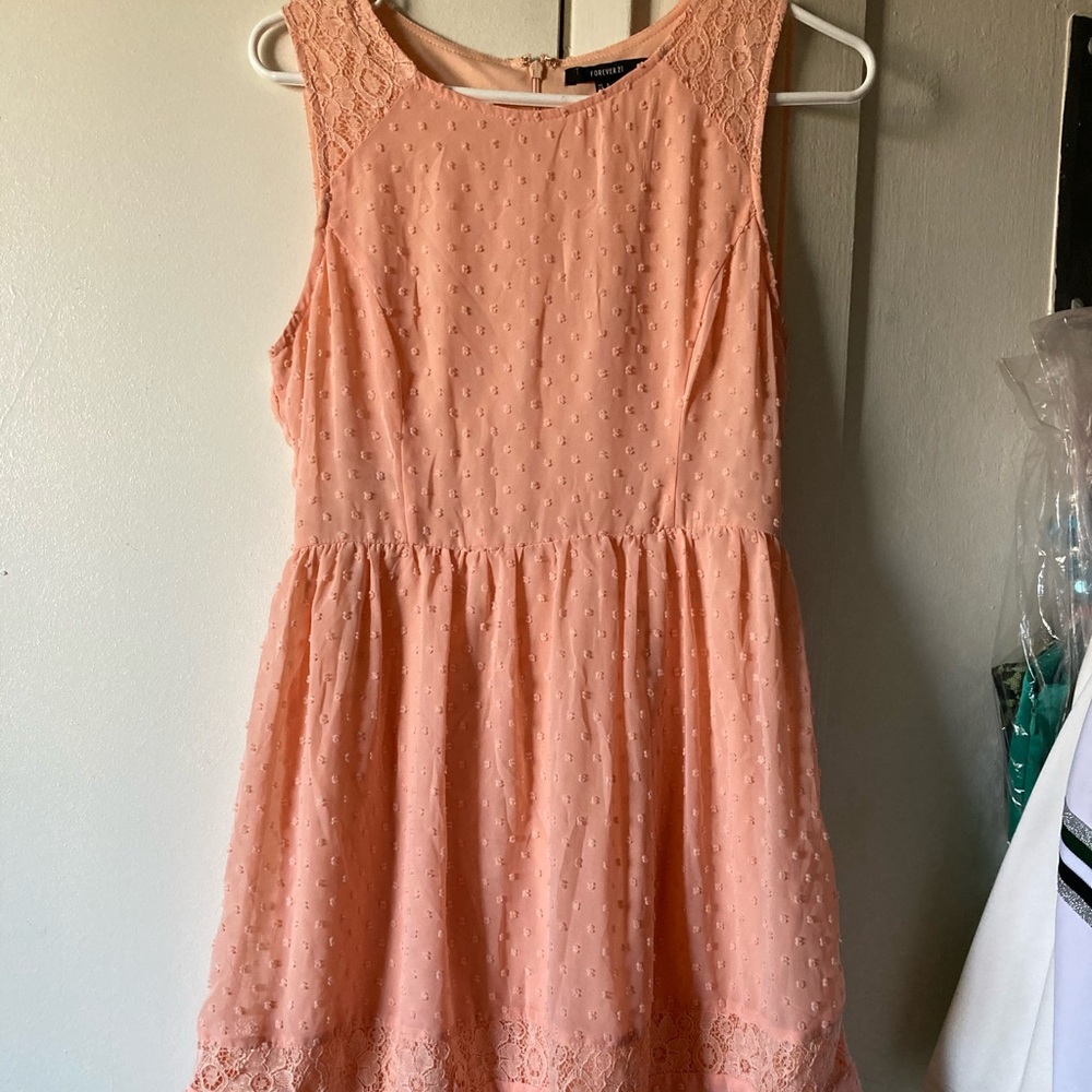 Peach pink dress